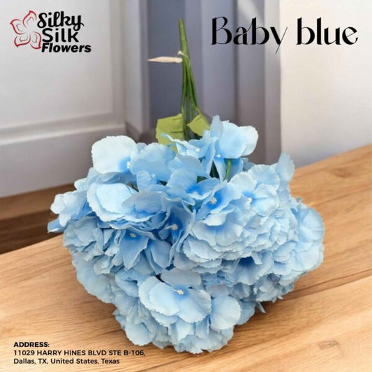 Sunnyskar Baby blue Faux Hydrangea for Elegant Decor