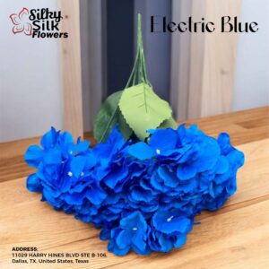 Sunnyskar Electric Blue Faux Hydrangea for Elegant Decor