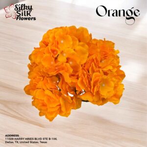 Sunnyskar Orange Faux Hydrangea for Elegant Decor